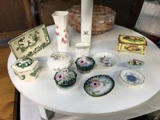 A quantity of Limoges trinket pots including Masons and Staffordshire etc.