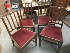 A set of 4 1930's oak dining chairs