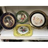 A 19th Century Sevres cabinet plate and 1 other (both A/F) and 2 Limoges plates