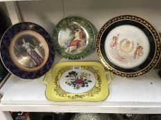 A 19th Century Sevres cabinet plate and 1 other (both A/F) and 2 Limoges plates