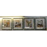A set four framed and glazed still life studies.