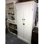 A painted pine 2 door cupboard