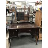 A 19830's mahogany dressing table on Queen Anne legs