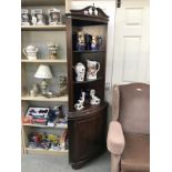 A dark wood corner unit