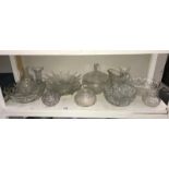 A quantity of glassware including lidded bowls etc.