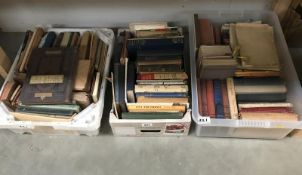 Three boxes of books, mainly religious. Also British Mazdaznan magazine from the 1930s.