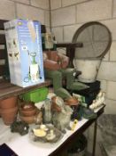 A pressure sprayer and a garden kneeling stool etc.