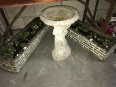 2 garden planters with plants