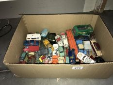 A large quantity of play worn Dinky, Corgi, Lonestar, Matchbox etc.