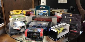 16 boxed model vehicles including Saico, Corgi, Matchbox, advertising etc.