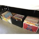 3 boxes of LP records and some singles