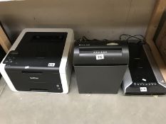 A Brother photocopier, a Cannon scanner and a Rexel Shredder.