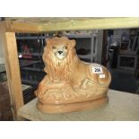 A Victorian Staffordshire pottery lion