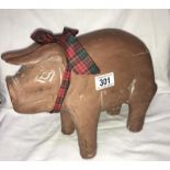 An old style terracotta pig