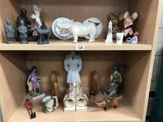 2 shelves of assorted ceramic,