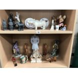 2 shelves of assorted ceramic,