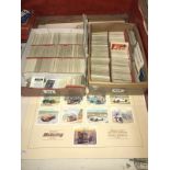2 small boxes and display card of cigarette and trade cards including Wills, Lego, Brooke Bond,