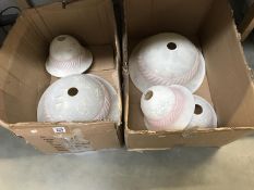 A quantity of old gas, light shades (2 boxes).