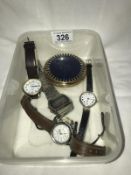 A quantity of old watches A/F and a compact