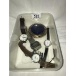 A quantity of old watches A/F and a compact