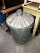 A galvanised brazier