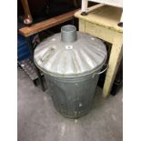 A galvanised brazier