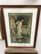 A framed & glazed old print by7 W.M.