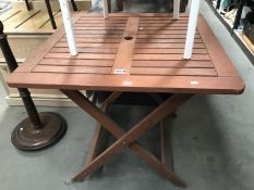 A square garden table