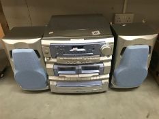 A vintage Hi-Fi twin cassette and record player
