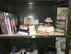 A shelf of war related books