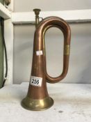 A brass and copper bugle