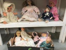 A collection of dolls including. roody black plastic doll, pedigree etc.