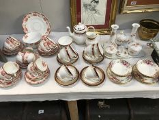 3 part tea sets including Royal Albert Autumn Roses and a Meissen dressing table set