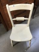 A painted kitchen chair