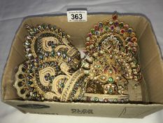 A box of decorative items including.