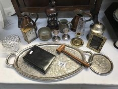 Silver plate, copper and glass etc.