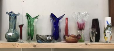7 items of studio glassware and 2 others