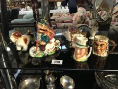 A mixed lot of china including character jugs etc