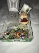 A mixed lot of vintage earrings, rings etc.