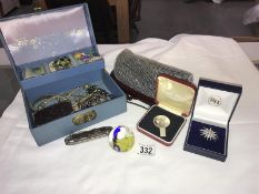 A jewellery box and costume jewellery