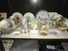 A collection of pottery, china, collectors plates etc.