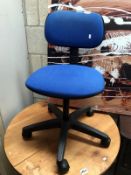 A blue office/computer chair