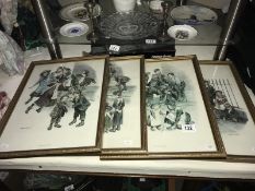 4 framed and glazed prints of children playing