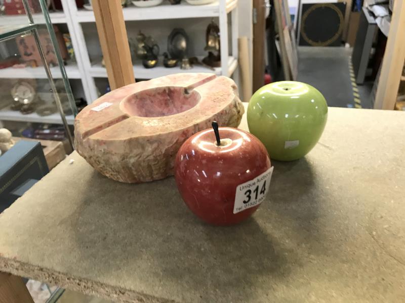 2 decorative apples etc.