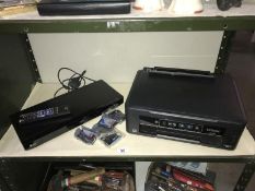 An Epson Printer and an LG Blu-Ray Player (remote in office)