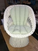 A wicker/cane chair