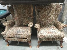 A pair of floral pattern Parker Knoll chairs