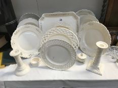 15 pieces of Leeds creamware including. pierced plates, tray etc.