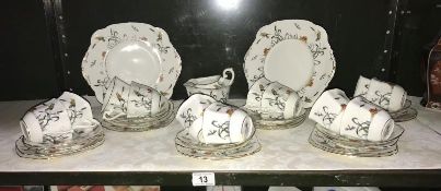 A Tudor porcelain 40 piece tea set