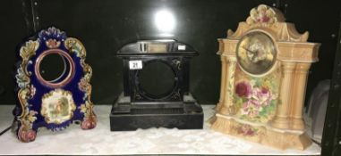 3 vintage clock cases.